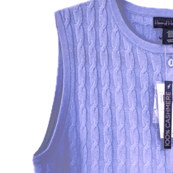 House of Harlow Cashmere Sweater Vest in Periwinkle Blue Womens Size S NWT - Picture 4 of 10